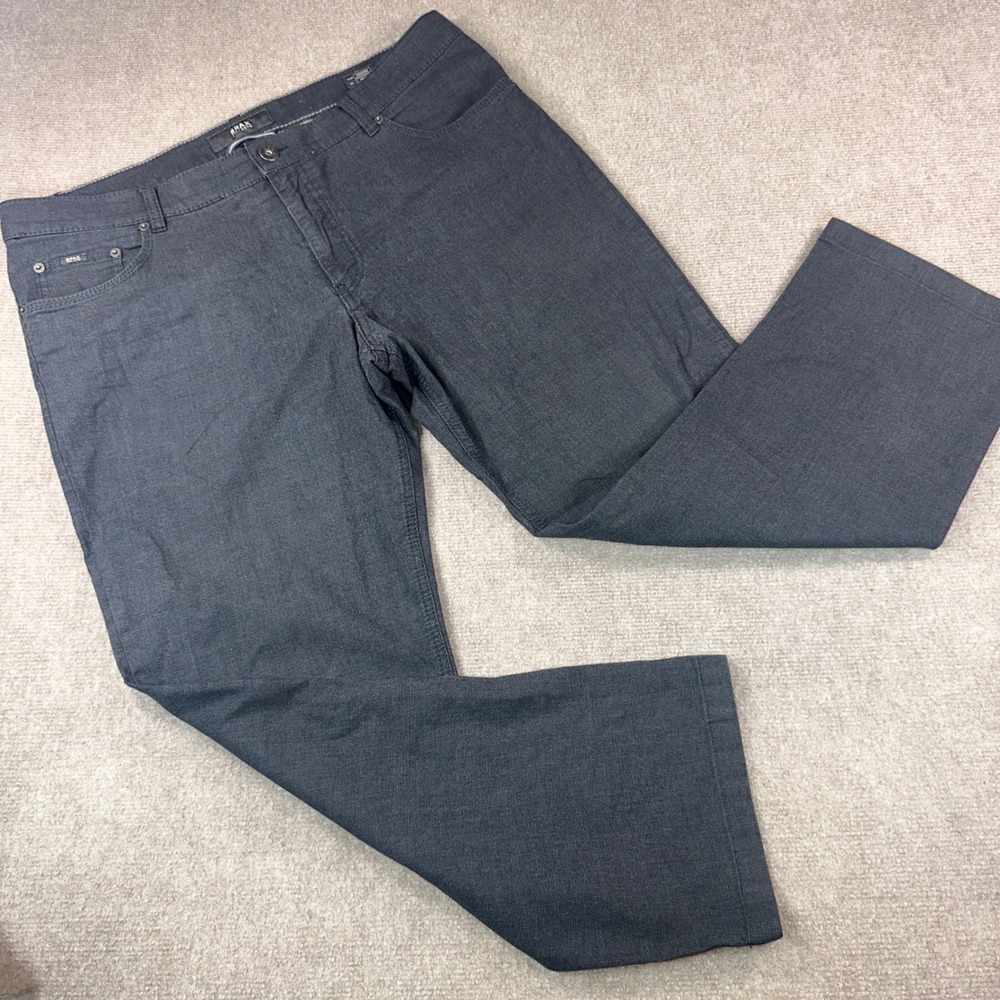 Brax Feel Good Cooper Regular Fit Grey Micro Pattern Straight Leg Pants 37x26